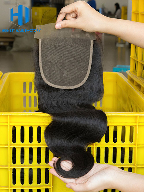 Wholesale 8-22Inch Body wave Pre-plucked 5*5 Transparent Lace Closure