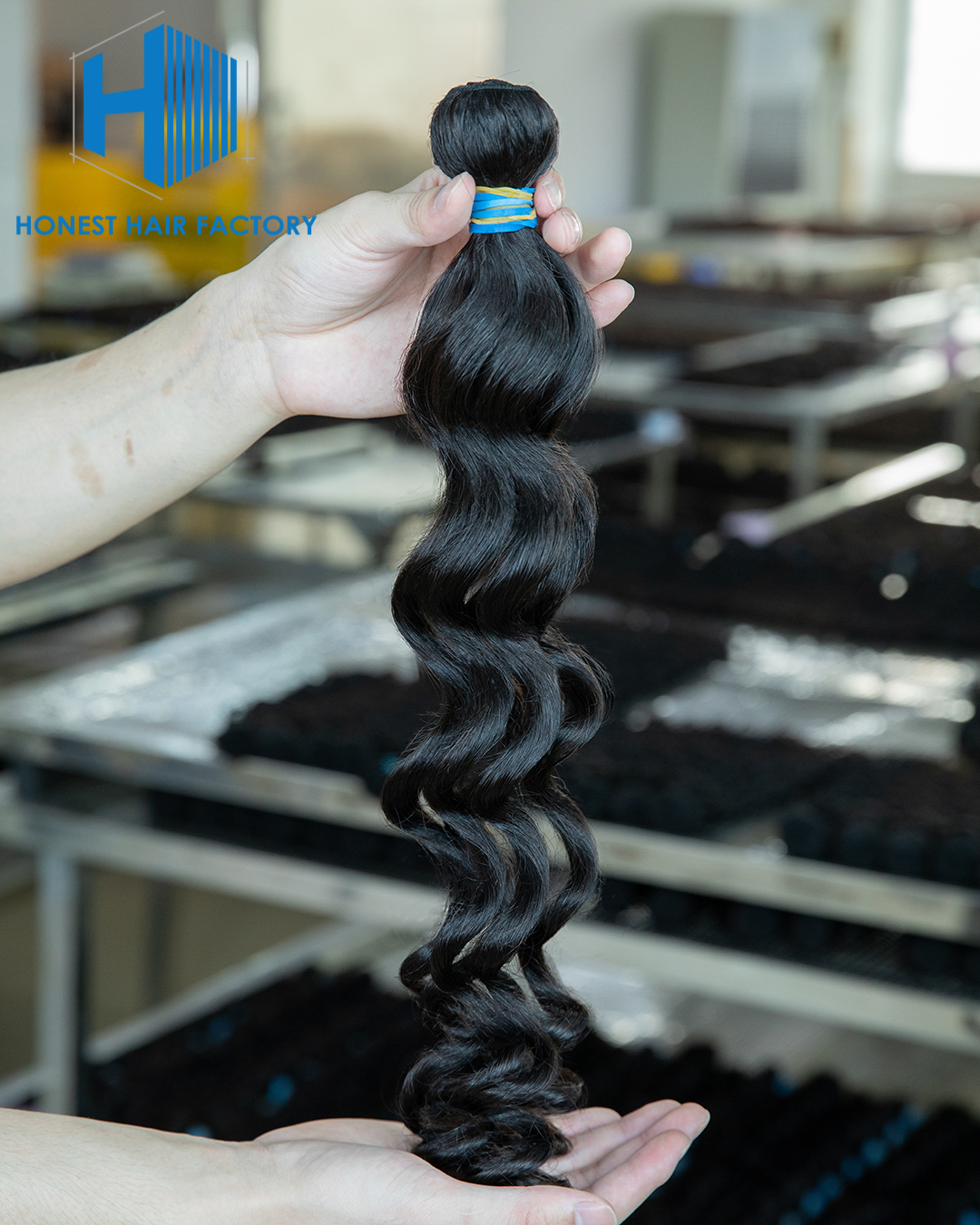 Wholesale Blue Band XR Brazilian Virgin Hair Loose Wave 1B# 26Inch