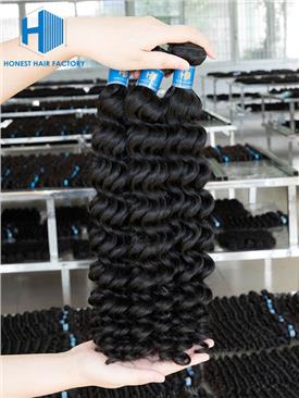 Wholesale 8-50 Inch Deep Wave Premium Brazilian Hair #1B Natural Black