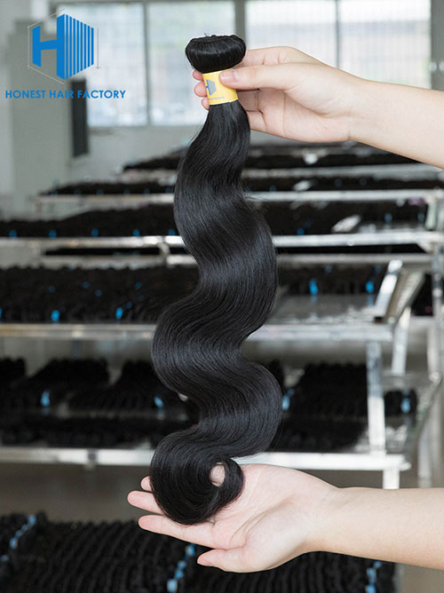 Wholesale 12-28 Inch Body Wave Virgin Peruvian Hair #1B Natural Black