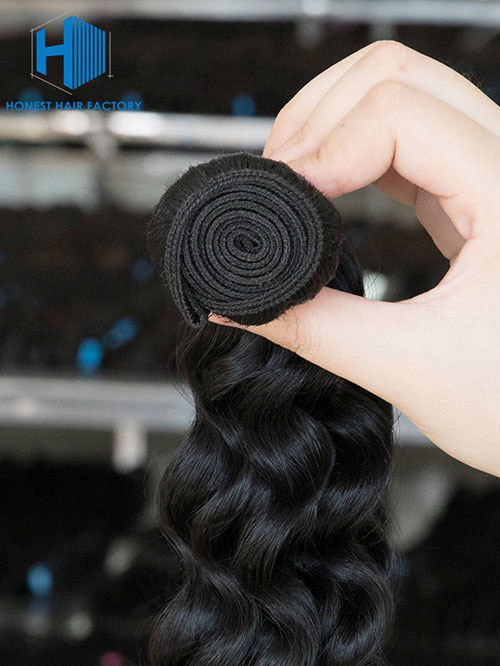 Wholesale 12-28 Inch Deep Wave Virgin Peruvian Hair #1B Natural Black