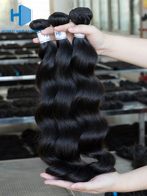 Wholesale 12-28 Inch Loose Wave Mink Malaysian Hair #1B Natural Black