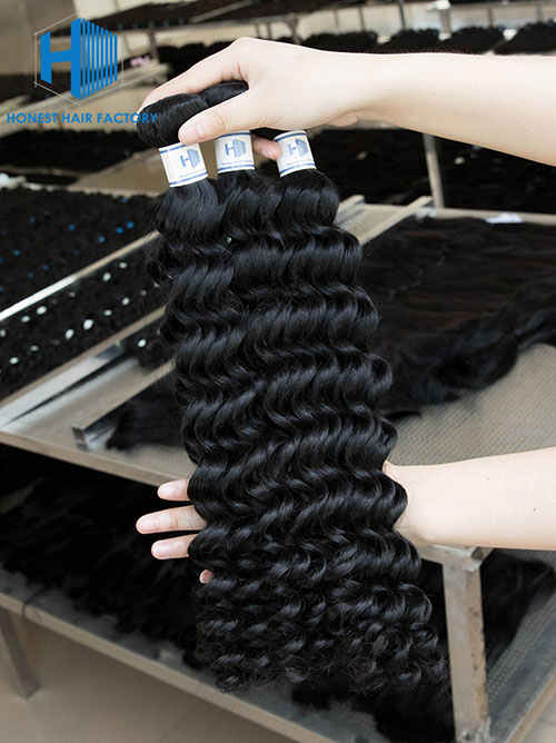 Wholesale 12-28 Inch Deep Wave Mink Malaysian Hair #1B Natural Black