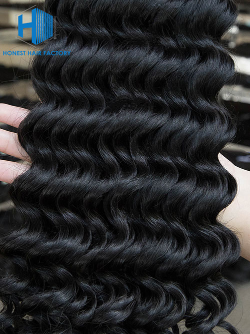 Wholesale 12-28 Inch Deep Wave Mink Malaysian Hair #1B Natural Black