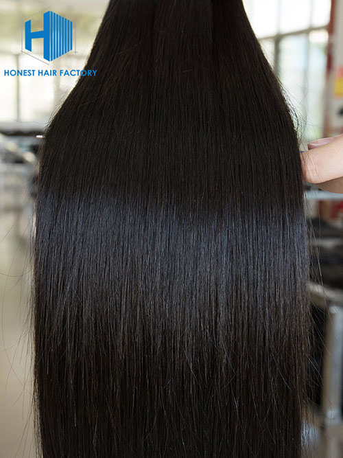 Wholesale 12-28 Inch Straight Virgin Indian Hair #1B Natural Black