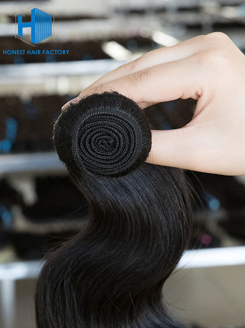Wholesale 12-28 Inch Body Wave Virgin Indian Hair #1B Natural Black