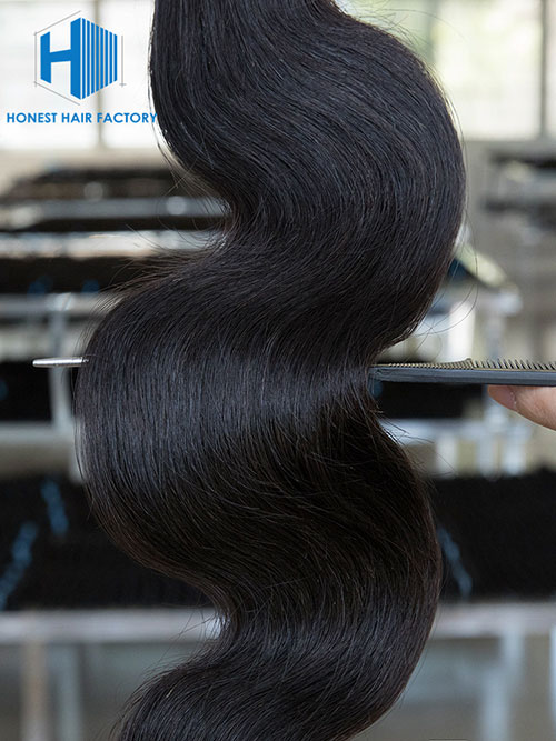 Wholesale 12-28 Inch Body Wave Virgin Indian Hair #1B Natural Black