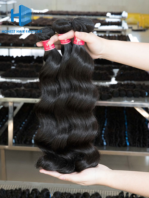 Wholesale 12-28 Inch Loose Wave Virgin Indian Hair #1B Natural Black