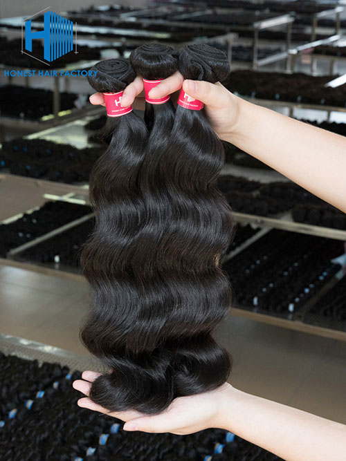 Wholesale 12-28 Inch Loose Wave Virgin Indian Hair #1B Natural Black