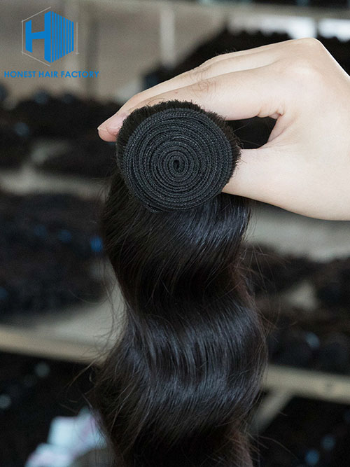 Wholesale 12-28 Inch Loose Wave Virgin Indian Hair #1B Natural Black