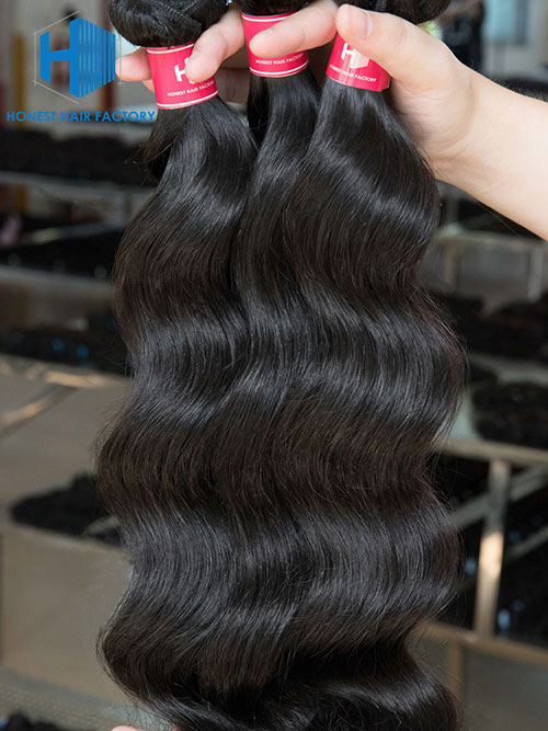 Wholesale 12-28 Inch Loose Wave Virgin Indian Hair #1B Natural Black