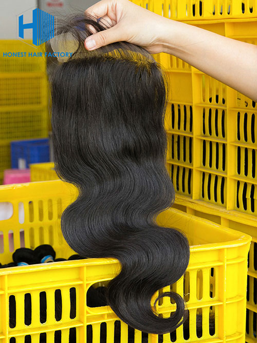 Wholesale 8-22Inch Body wave Pre-plucked 5*5 Transparent Lace Closure