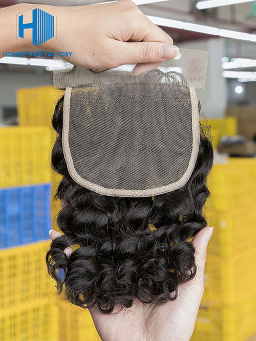 Wholesale 8-22Inch Deep wave Pre-plucked 5*5 HD Lace Closure