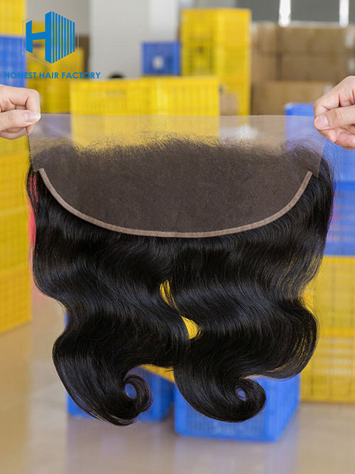 Wholesale 8-22Inch Body wave Pre-plucked 13*5 Transparent  Lace Frontal