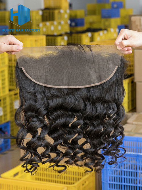 Wholesale 8-22Inch Loose wave Pre-plucked 13*5 Transparent  Lace Frontal