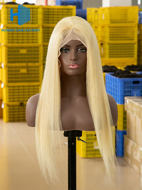 Wholesale 150% Straight HD Full Lace Wig 613#Blonde Color
