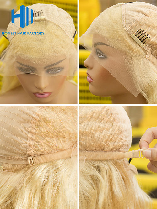 Wholesale 150% Body Wave Frontal Lace Wig 613#Blonde Color