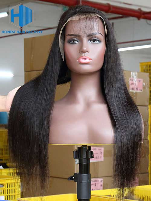 Wholesale 150% Straight 13*5 Frontal Lace Wig With Pre-plucked Hair Line