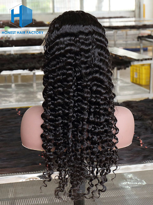 Wholesale 150% Deep Wave 13*5 Frontal Lace Wig With Pre-plucked Hair Line