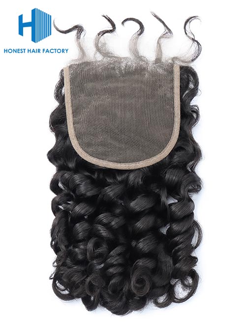 Wholesale 8-22Inch Deep wave Pre-plucked 5*5  Transparent Lace Closure