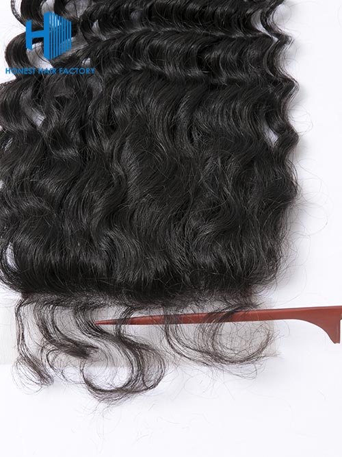 Wholesale 8-22Inch Deep wave Pre-plucked 5*5  Transparent Lace Closure