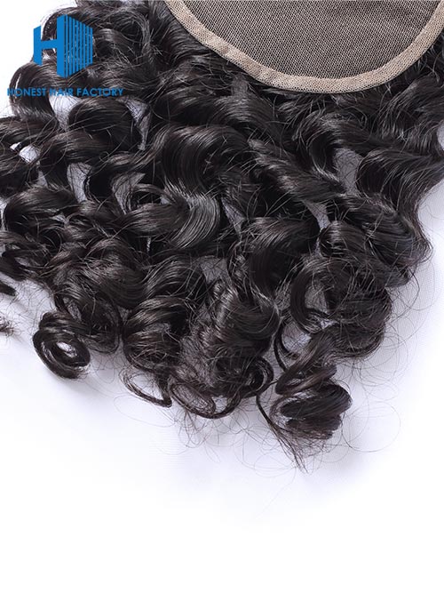 Wholesale 8-22Inch Deep wave Pre-plucked 5*5  Transparent Lace Closure