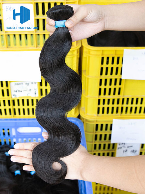 Wholesale 12-30 Inch Natural Wave Premium Brazilian Hair #1B Natural Black