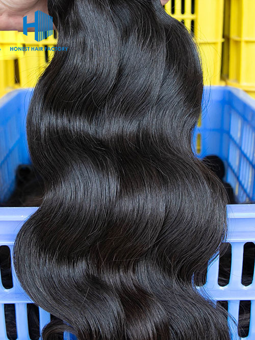 Wholesale 12-30 Inch Natural Wave Premium Brazilian Hair #1B Natural Black