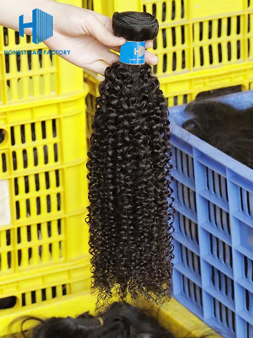 Wholesale 12-30 Inch Kinky Curly Premium Brazilian Hair #1B Natural Black