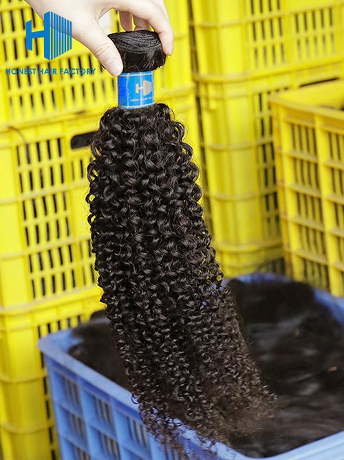 Wholesale 12-30 Inch Kinky Curly Premium Brazilian Hair #1B Natural Black