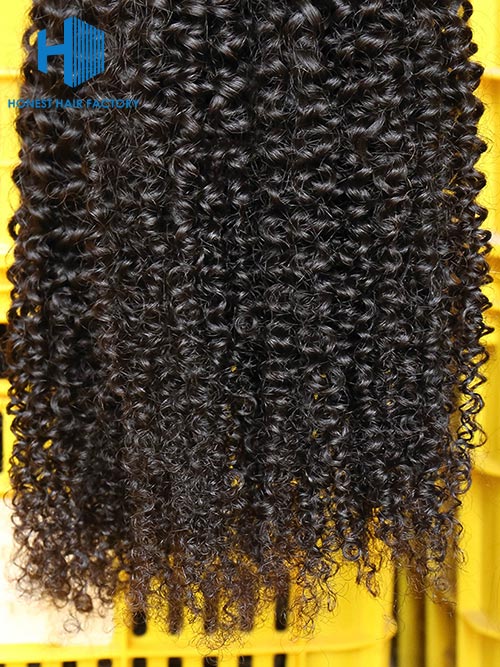 Wholesale 12-30 Inch Kinky Curly Premium Brazilian Hair #1B Natural Black