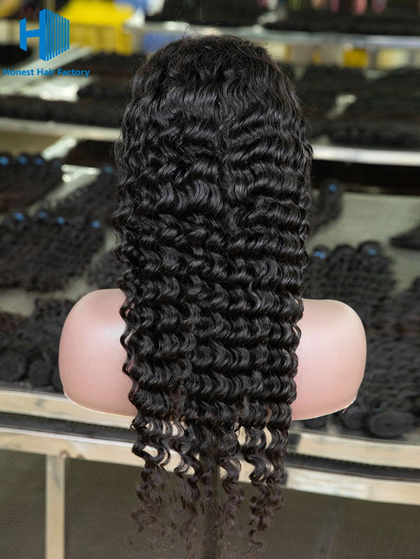 Wholesale Deep Wave 13*4 Frontal Lace Wig With Pre-plucked Hair Line