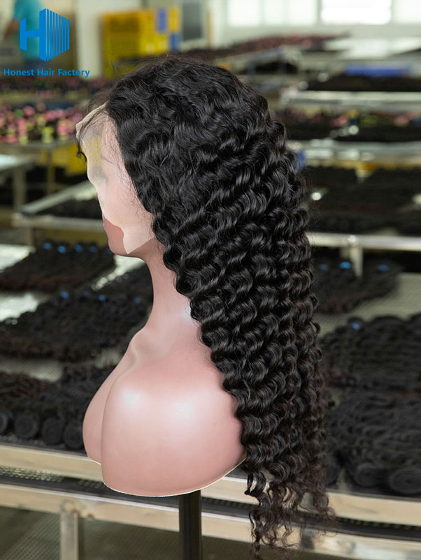 Wholesale Deep Wave 13*4 Frontal Lace Wig With Pre-plucked Hair Line