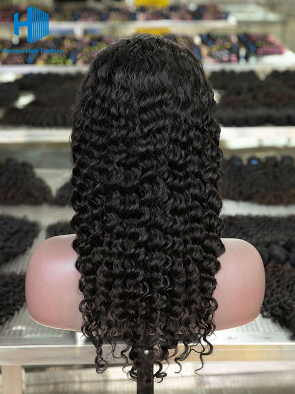 Wholesale Deep Wave Pre-plucked 13*5 Frontal Lace Wig With Raw Hair