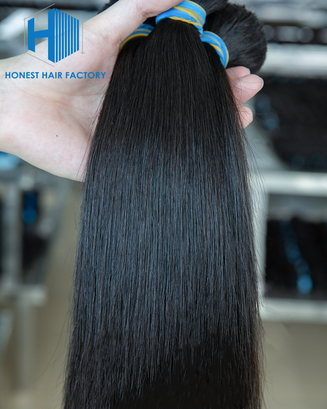 Wholesale Blue Band XR Brazilian Virgin Hair Straight 1B# 12Inch