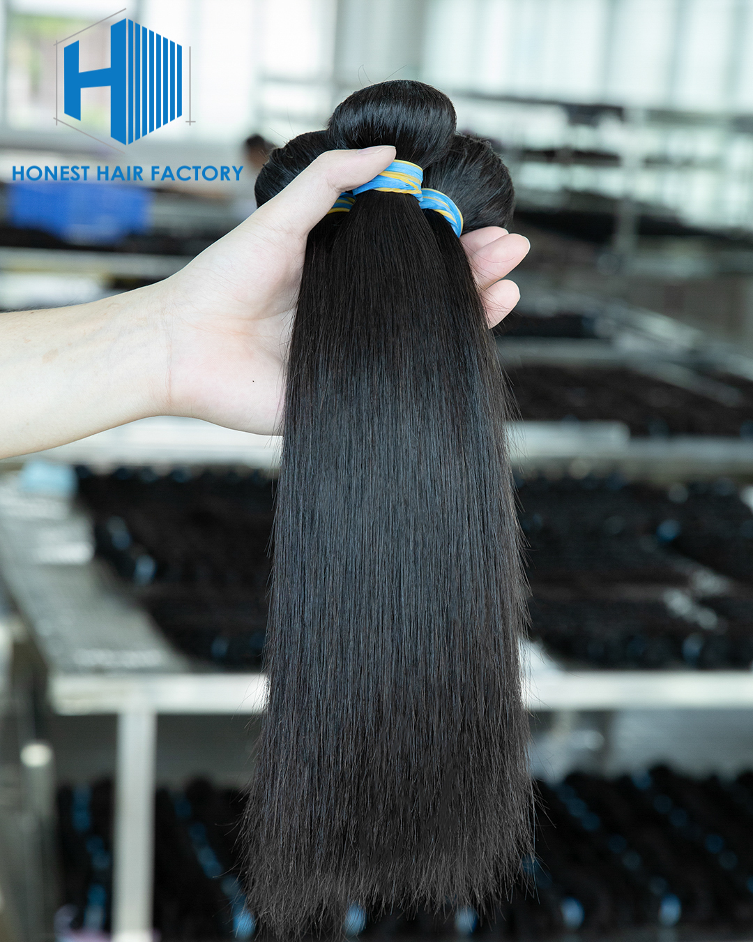 Wholesale Blue Band XR Brazilian Virgin Hair Straight 1B# 12Inch