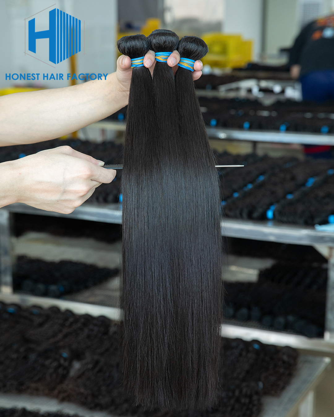 Wholesale Blue Band XR Brazilian Virgin Hair Straight 1B# 20Inch