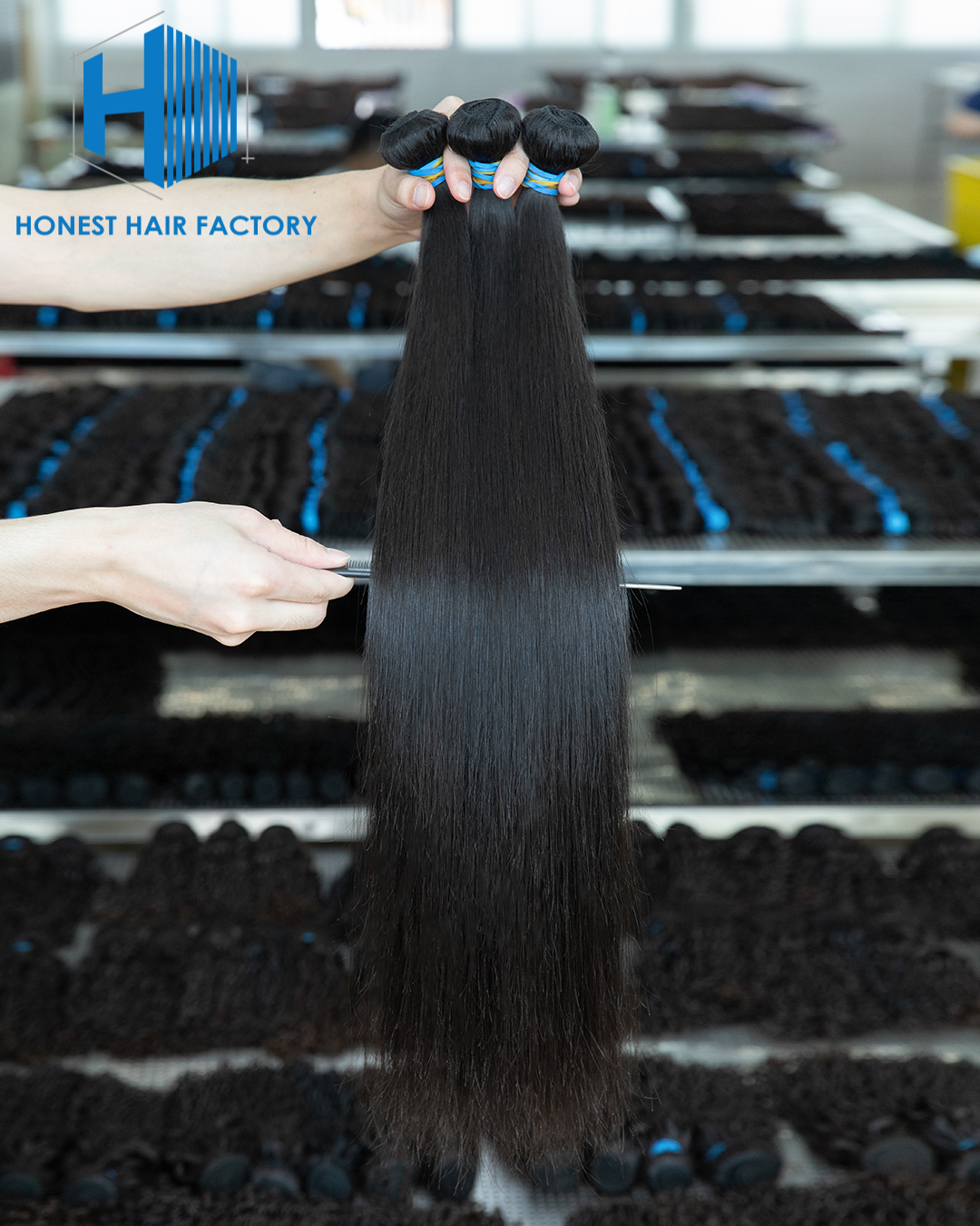 Wholesale Blue Band XR Brazilian Virgin Hair Straight 1B# 24Inch