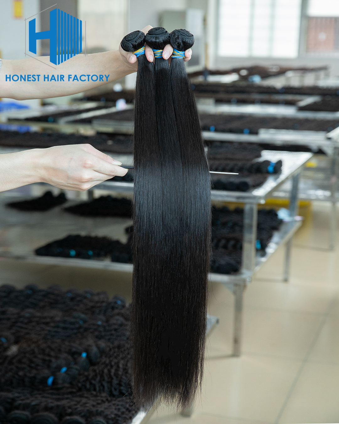 Wholesale Blue Band XR Brazilian Virgin Hair Straight 1B# 26Inch