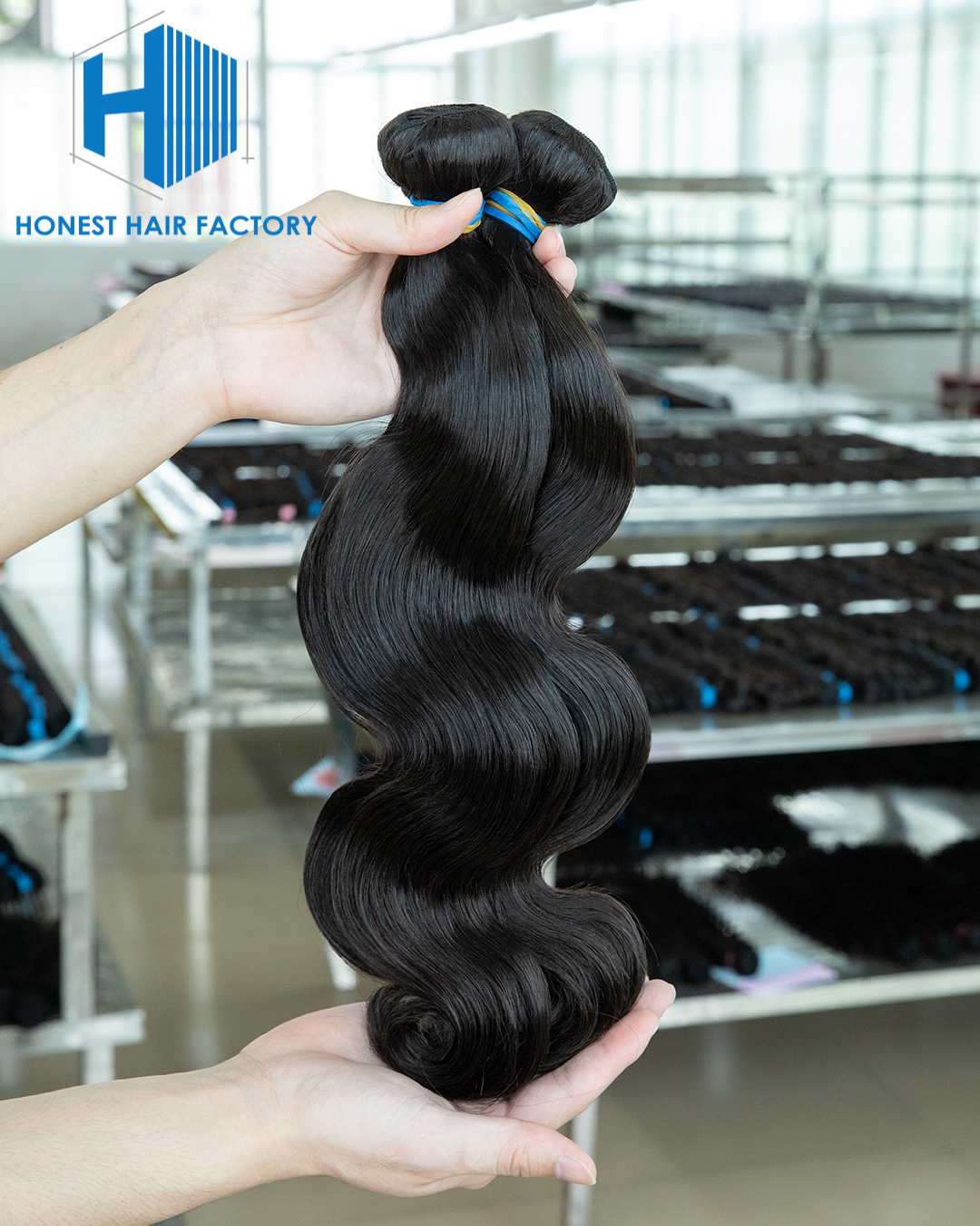 Wholesale Blue Band XR Brazilian Virgin Hair Body Wave 1B# 18Inch