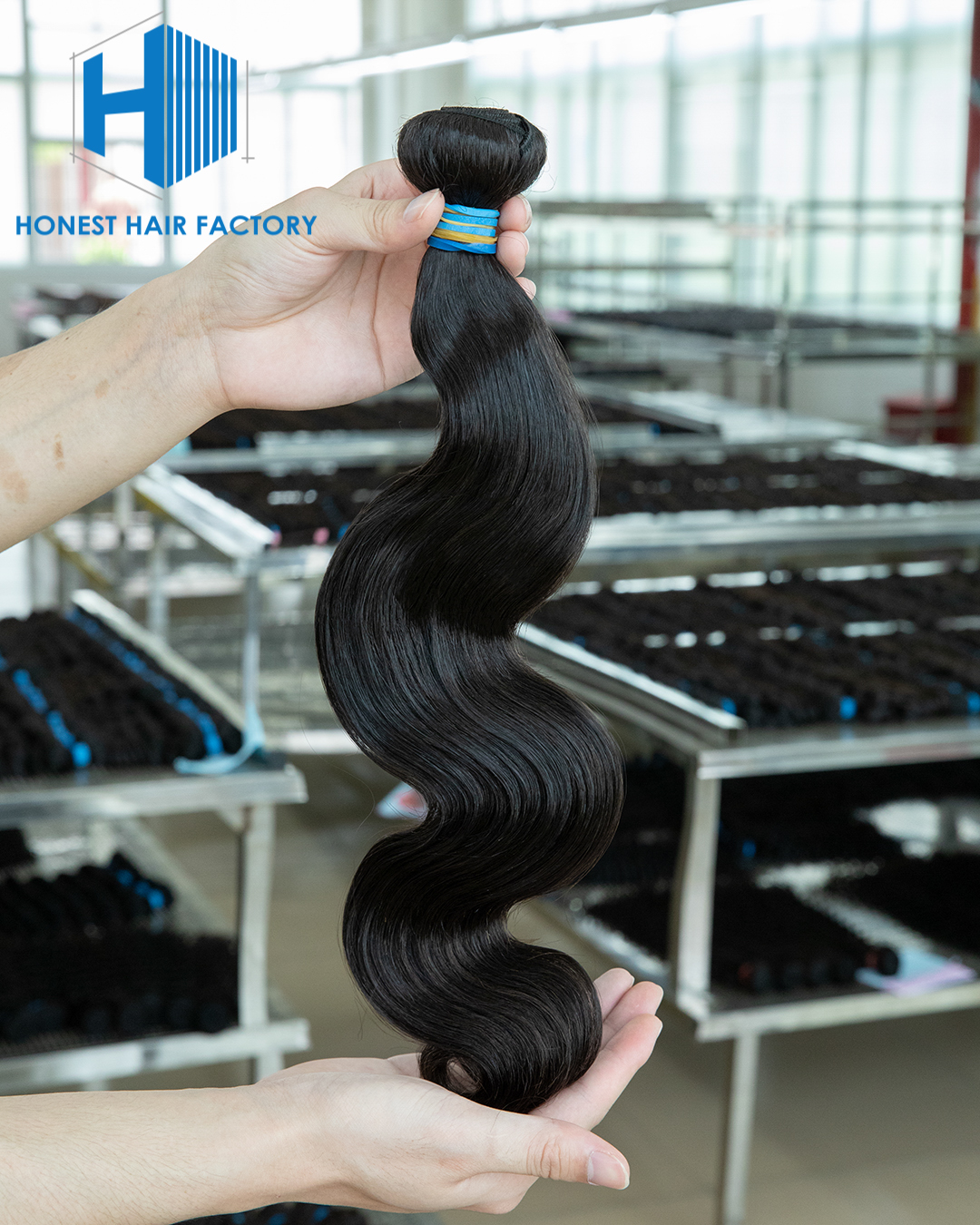 Wholesale Blue Band XR Brazilian Virgin Hair Body Wave 1B# 18Inch