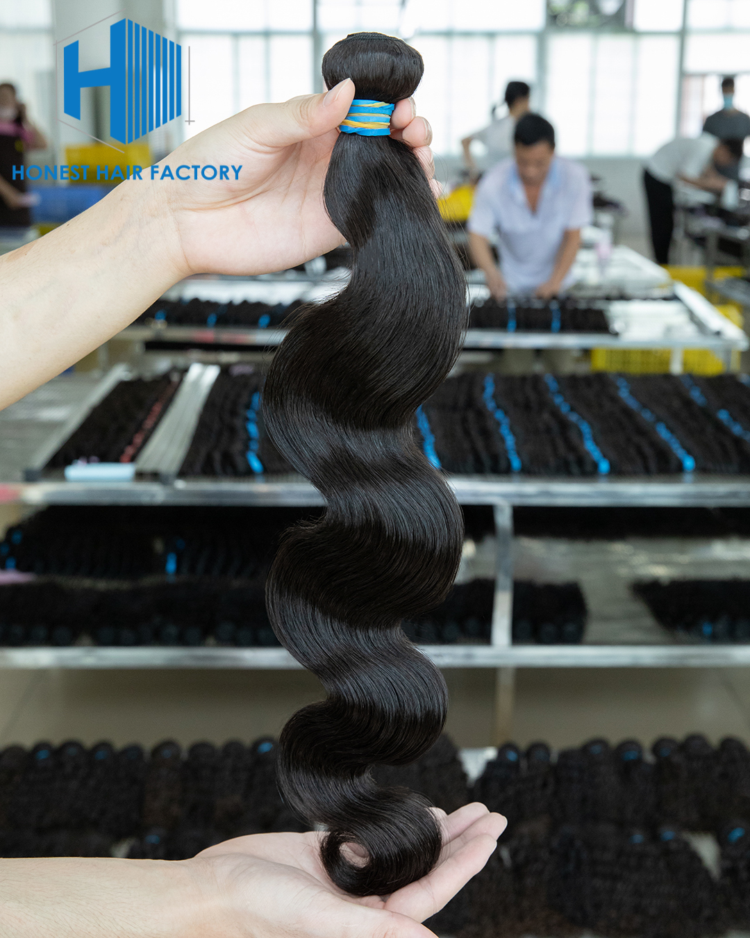 Wholesale Blue Band XR Brazilian Virgin Hair Body Wave 1B# 22Inch