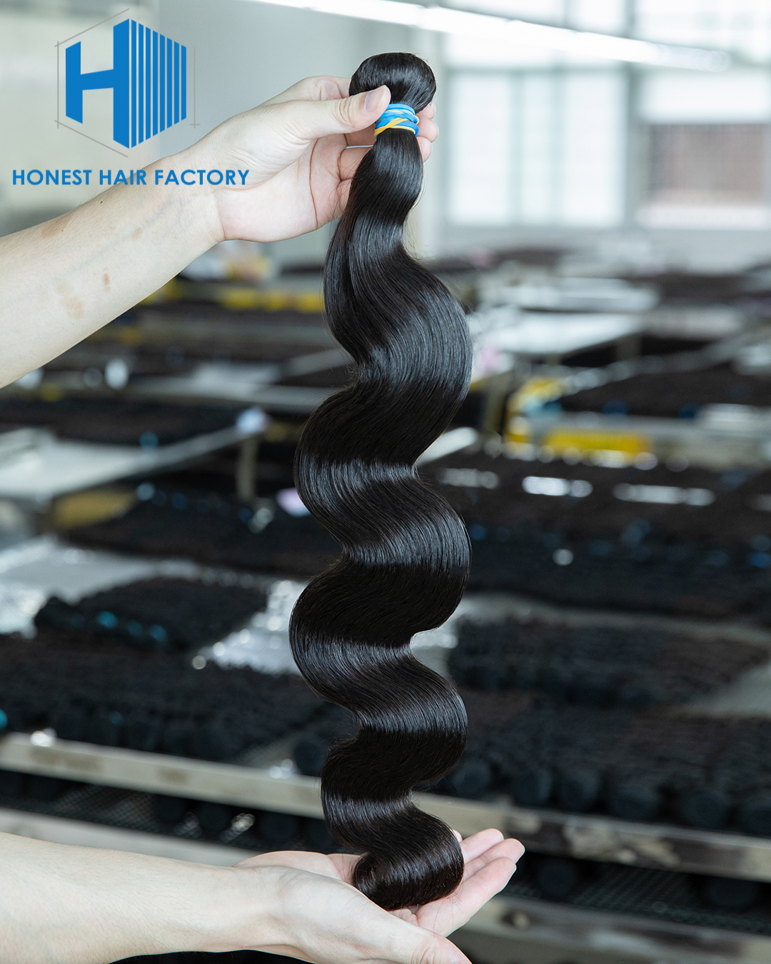 Wholesale Blue Band XR Brazilian Virgin Hair Body Wave 1B# 24Inch