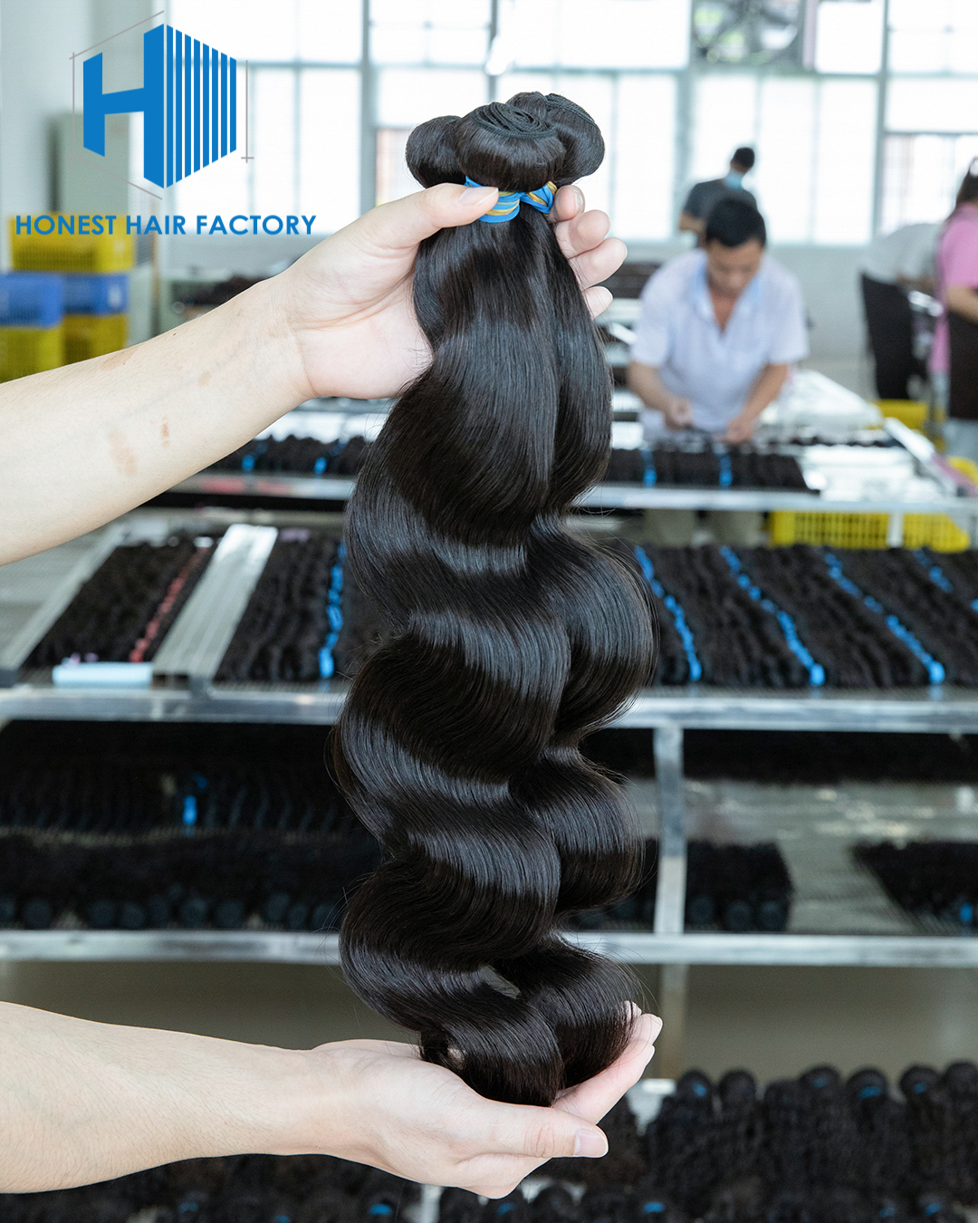 Wholesale Blue Band XR Brazilian Virgin Hair Body Wave 1B# 24Inch