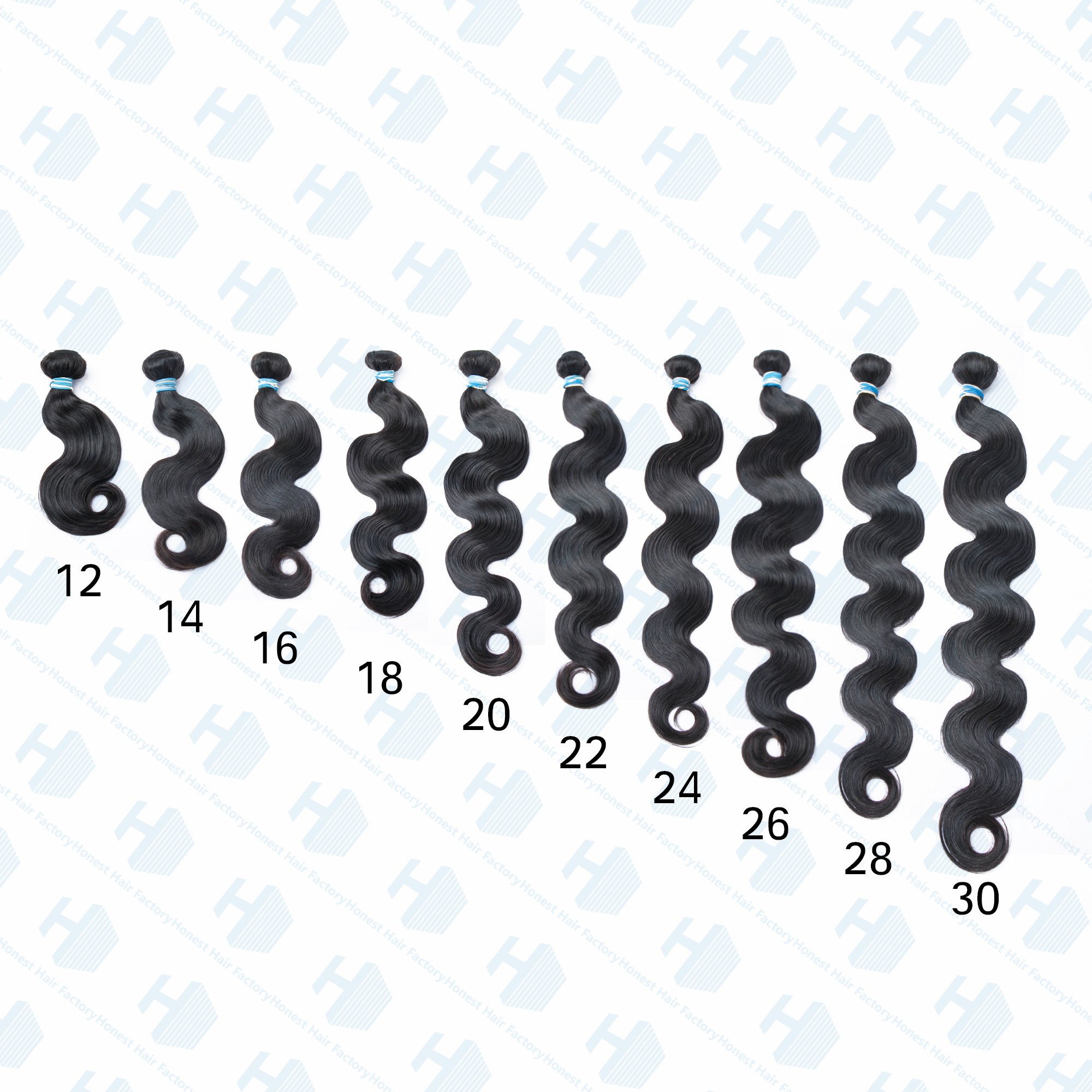 Wholesale 12" -30" Blue Band XR Brazilian Virgin Hair Body Wave 1B#
