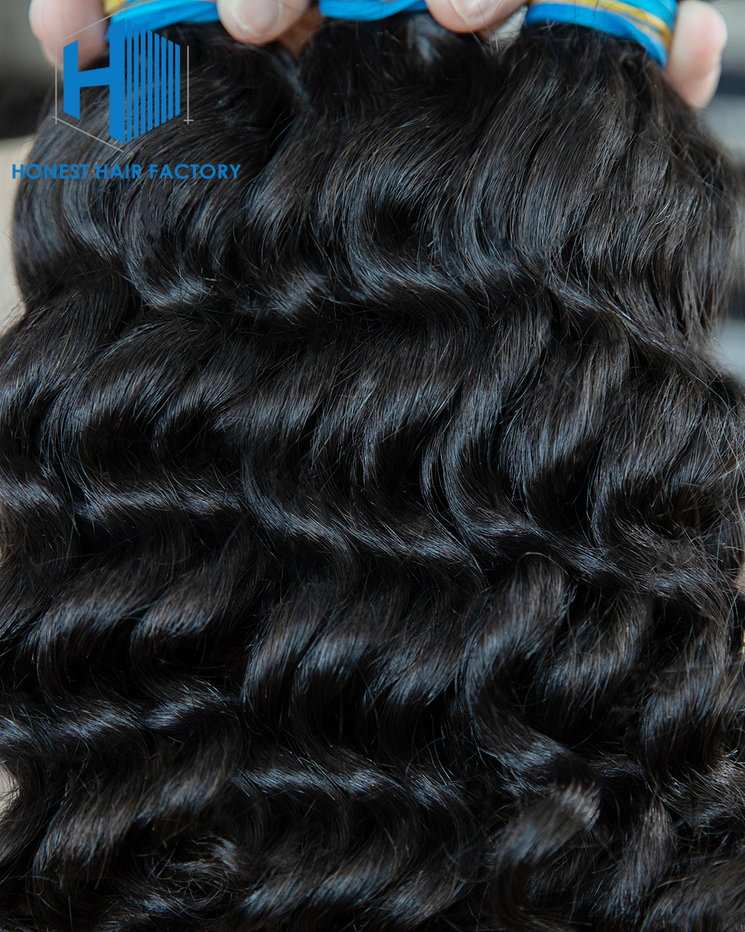 Wholesale Blue Band XR Brazilian Virgin Hair Deep Wave 1B# 12Inch