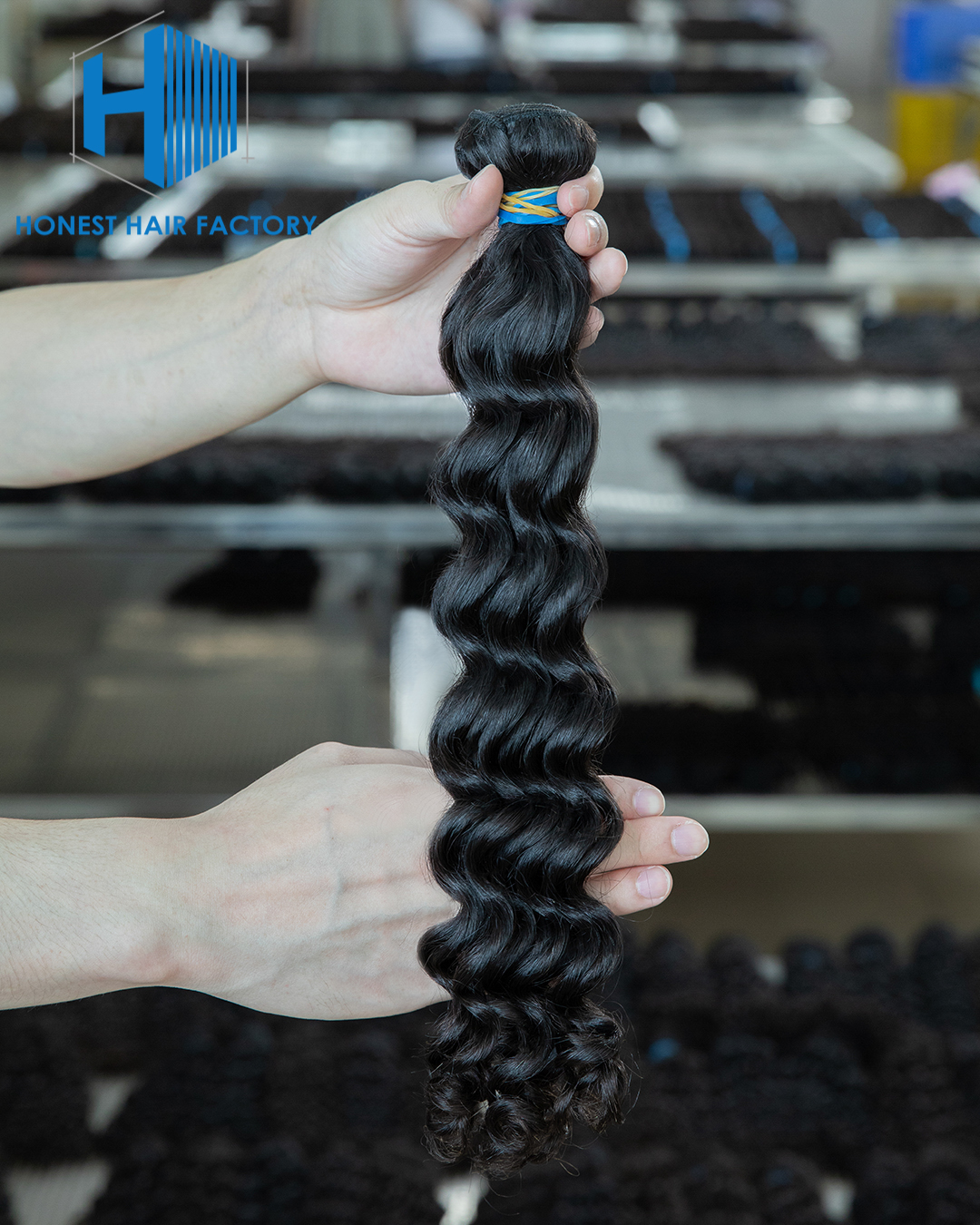 Wholesale Blue Band XR Brazilian Virgin Hair Deep Wave 1B# 20Inch