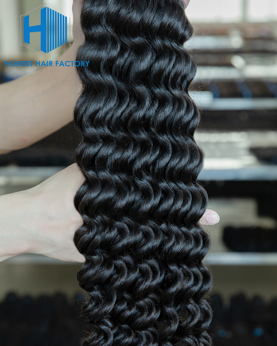 Wholesale Blue Band XR Brazilian Virgin Hair Deep Wave 1B# 30Inch