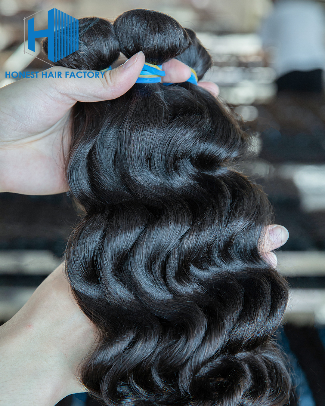 Wholesale Blue Band XR Brazilian Virgin Hair Loose Wave 1B# 12Inch
