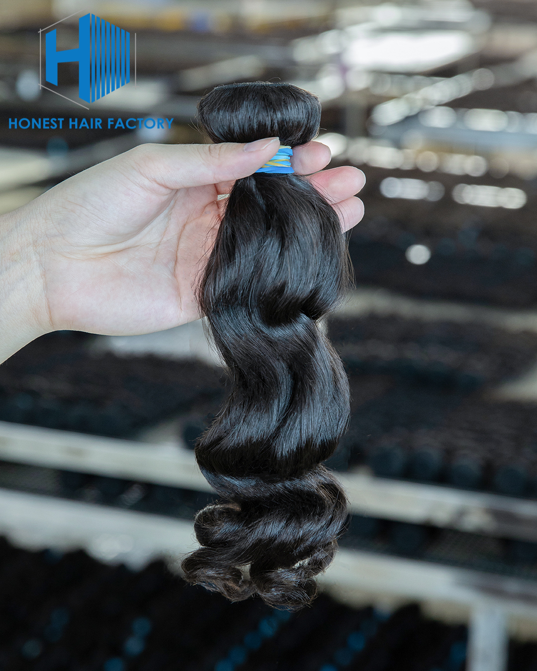 Wholesale Blue Band XR Brazilian Virgin Hair Loose Wave 1B# 14Inch